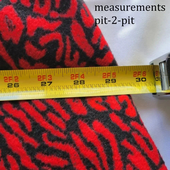 FOCUS 2000 Red/Black Women’s Fall Animal Print Poncho (Size: S/M) - Picture 2 of 16